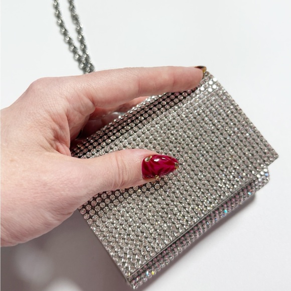 Judith Leiber Couture Micro Fizzy Beaded Clutch Evening Bag - Satin Minaudiere - Picture 6 of 15